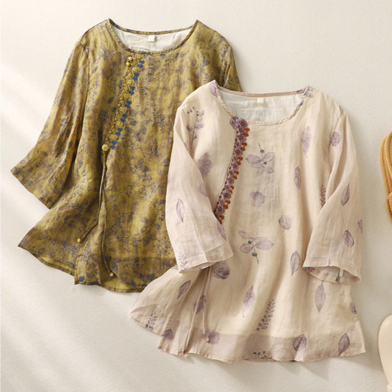 Damebluse | Knappefrontdetalj