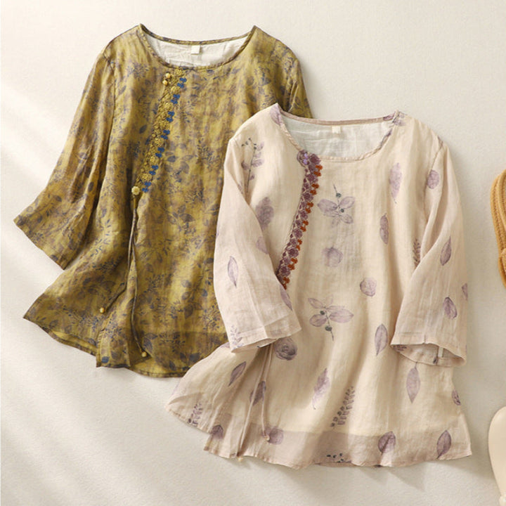 Damebluse | Knappefrontdetalj