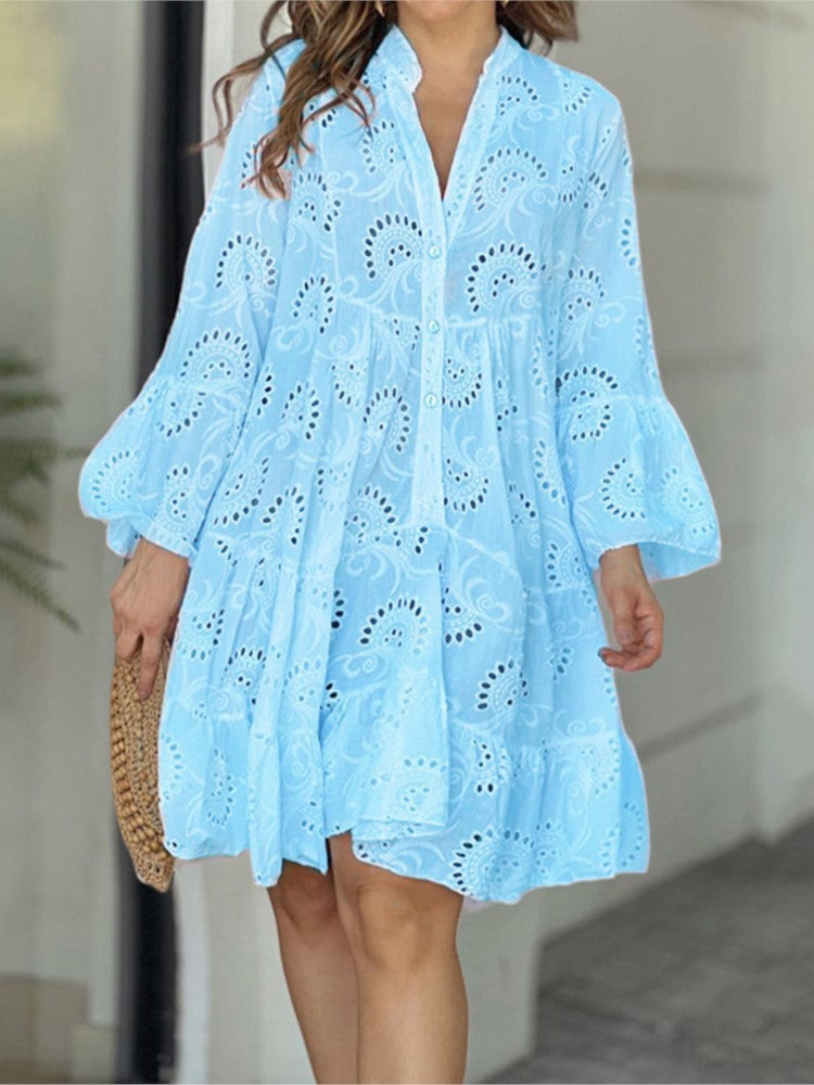 Kjole til kvinner | Brodert lagdelt mini