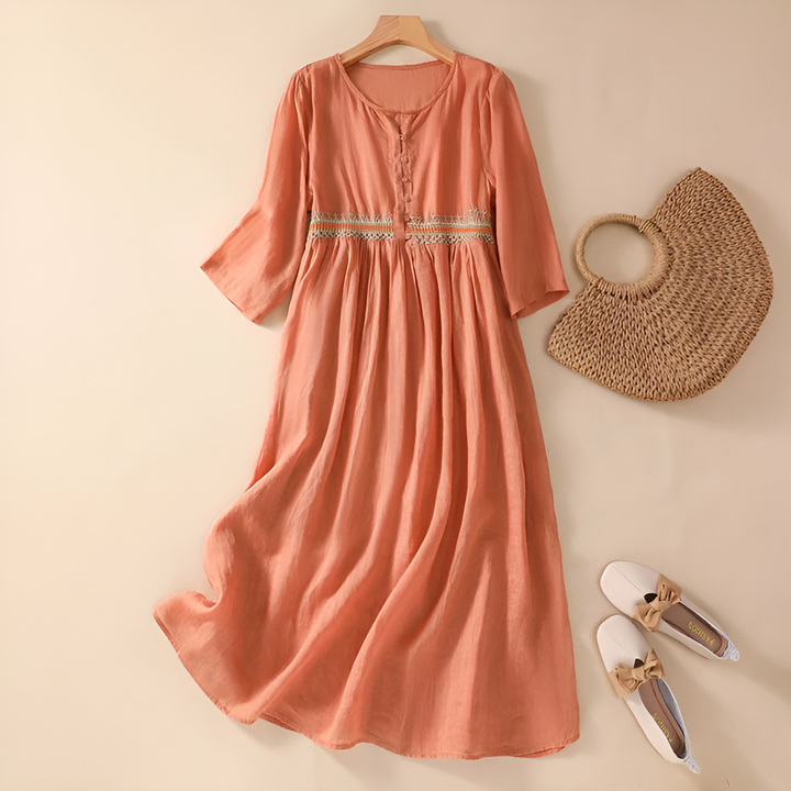 Kjole for kvinner | Brodert Maxi V-hals