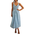 Kjole for kvinner | Klassisk knapp-front denim midi