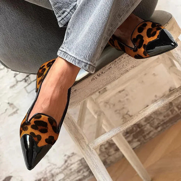 Loafers for kvinner | Dyreprint spiss tå