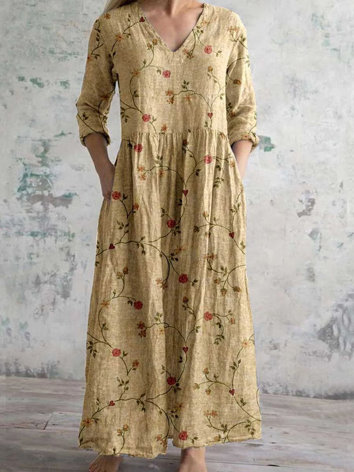 Kjole for kvinner | Blomstrete V-hals Maxi