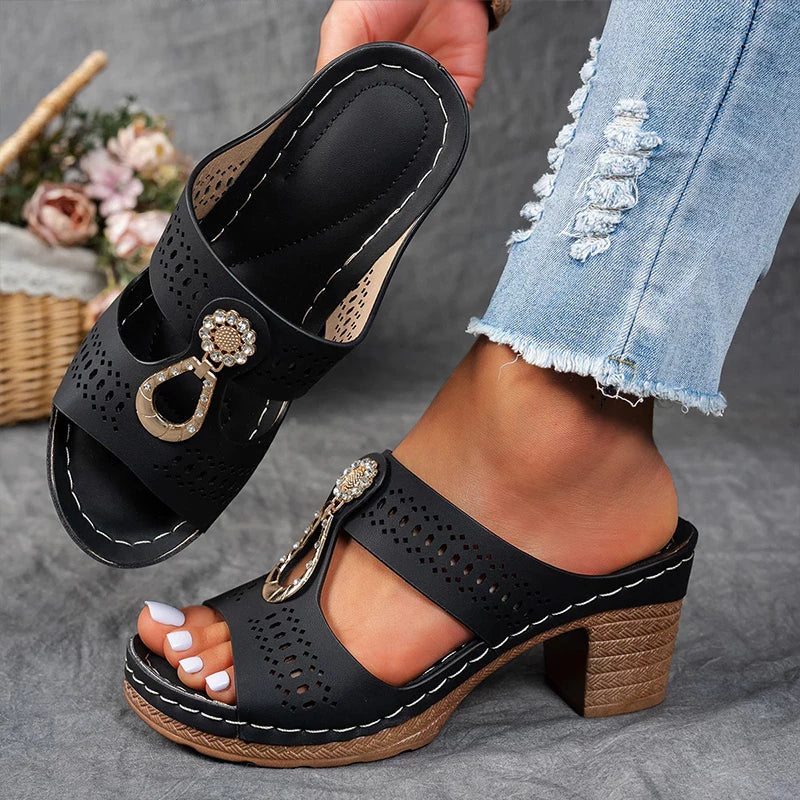 Sandaler for kvinner | Cutout stropp kile sko