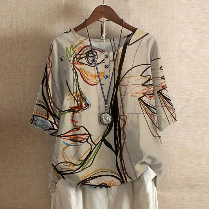 Kvinnebluse | Vintage Blomstertrykk
