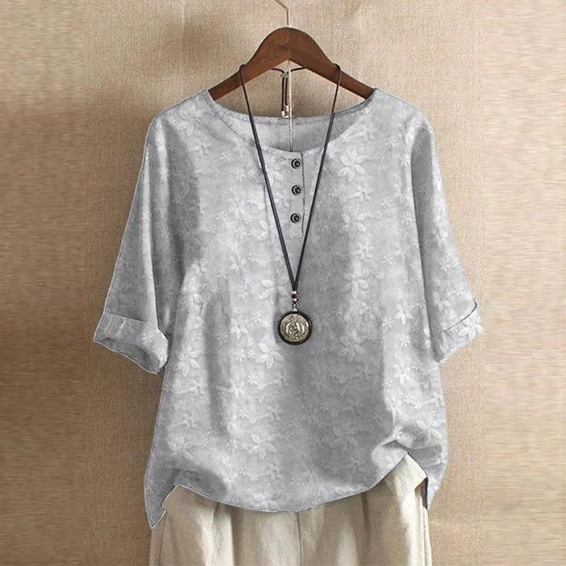 Kvinnebluse | Vintage Blomstertrykk