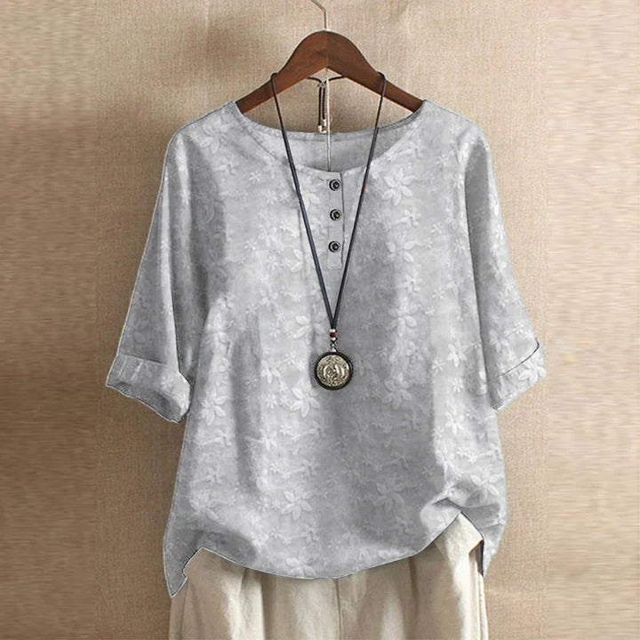 Kvinnebluse | Vintage Blomstertrykk