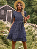Kvinne Sommerkjole | Blomstrete Belte Midikjole