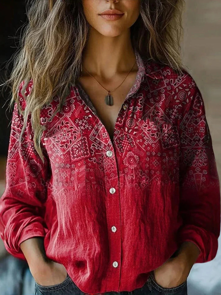 Damebluse | Langermet Blomstret