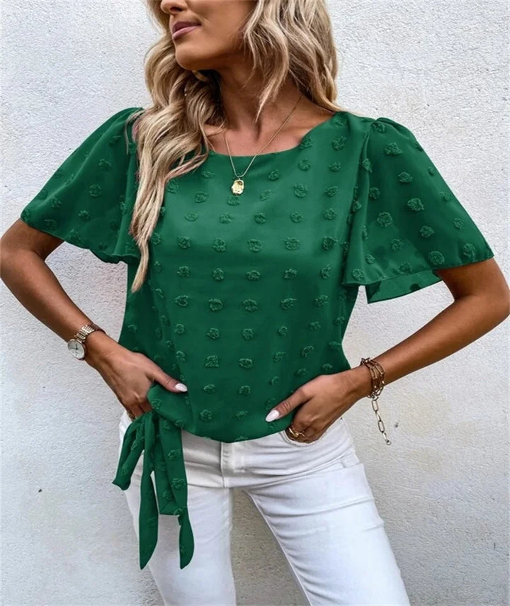 Damebluse | Flutter Kort Erme