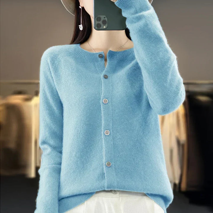 Dame Cardigan | Knapp Front Strikk