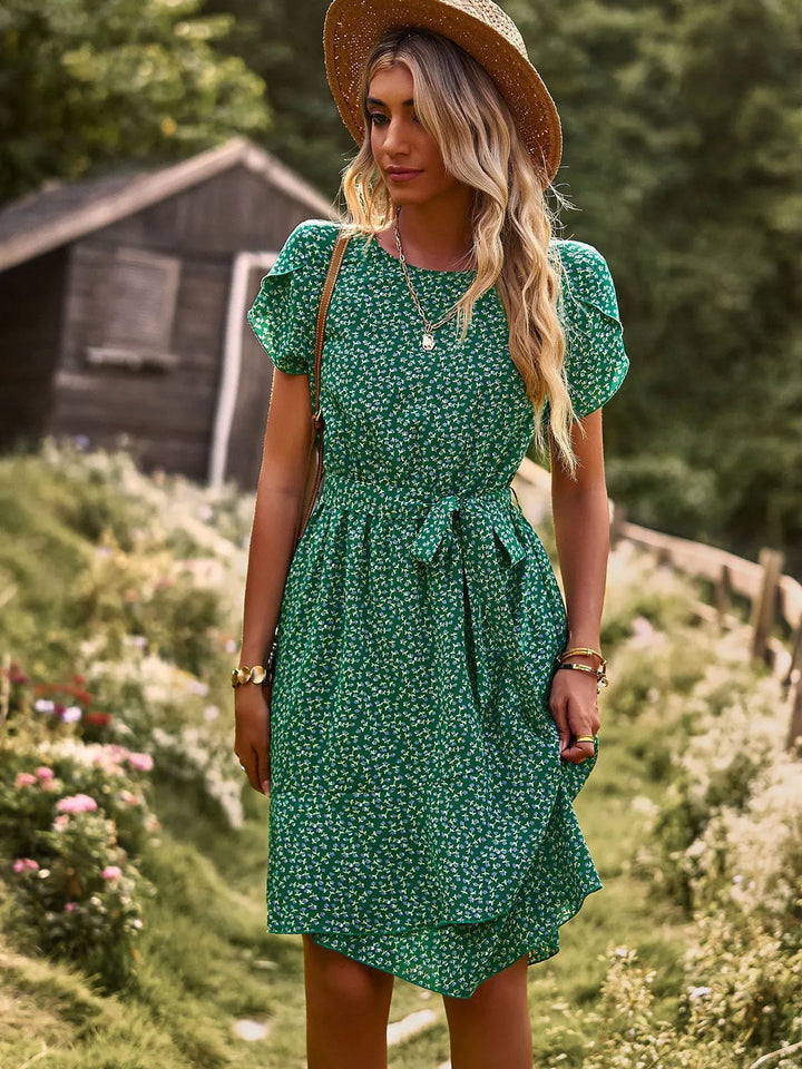 Kvinne Sommerkjole | Blomstrete Belte Midikjole