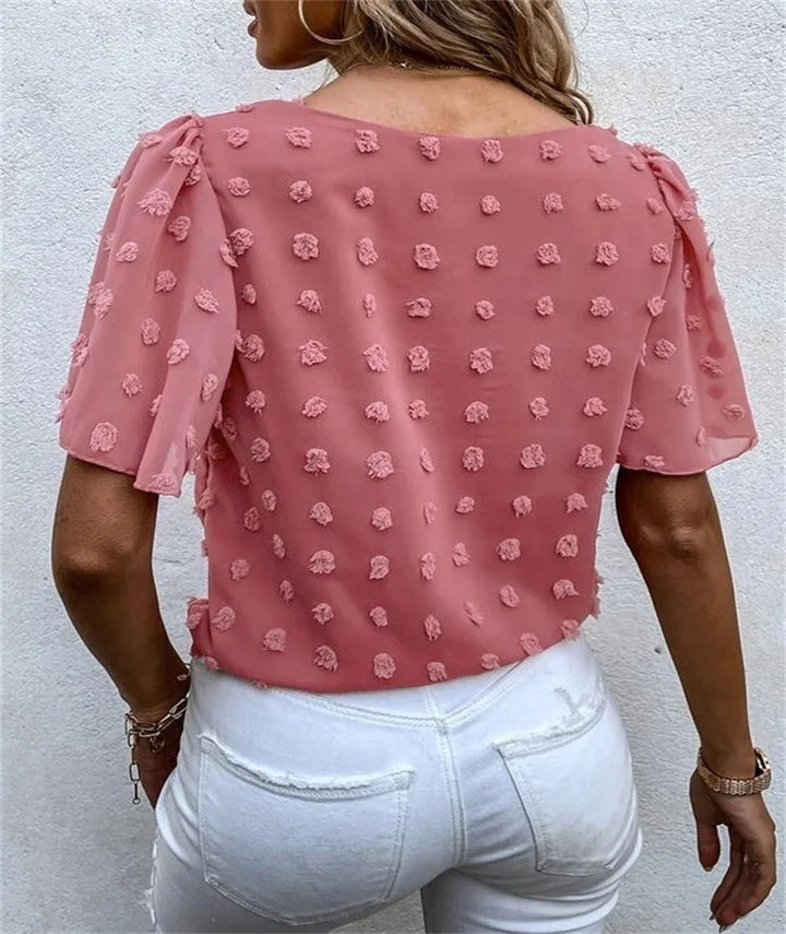 Damebluse | Flutter Kort Erme