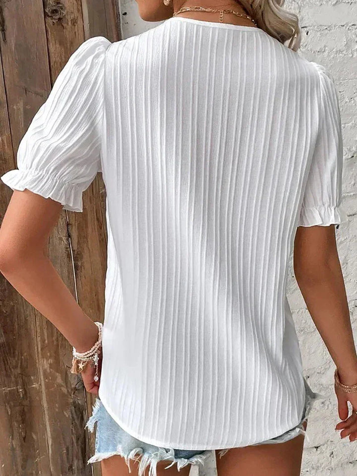 Kvinnebluse | Hvit med Blonder