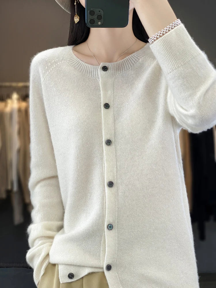 Dame Cardigan | Knapp Front Strikk