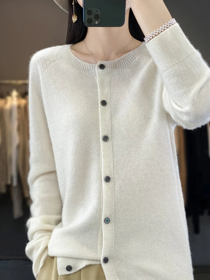 Dame Cardigan | Knapp Front Strikk