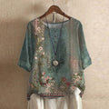 Kvinnebluse | Vintage Blomstertrykk
