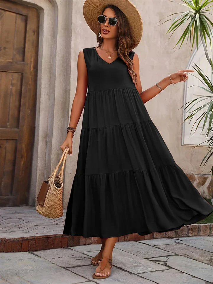 Kjole for kvinner | Uten ermer V-hals Maxi