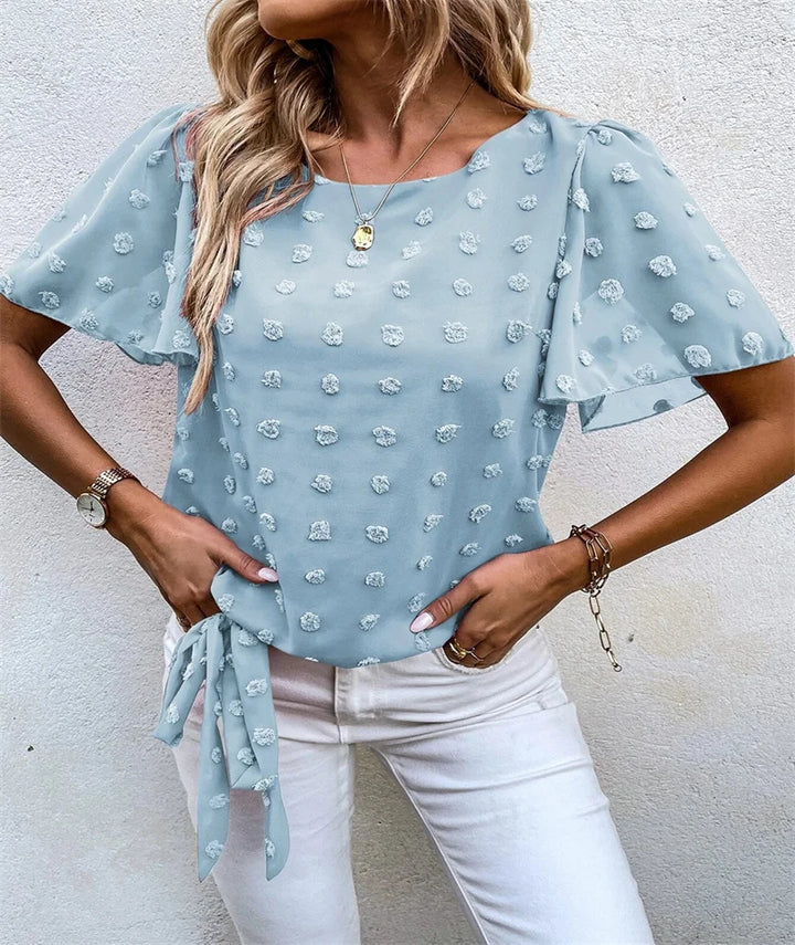 Damebluse | Flutter Kort Erme