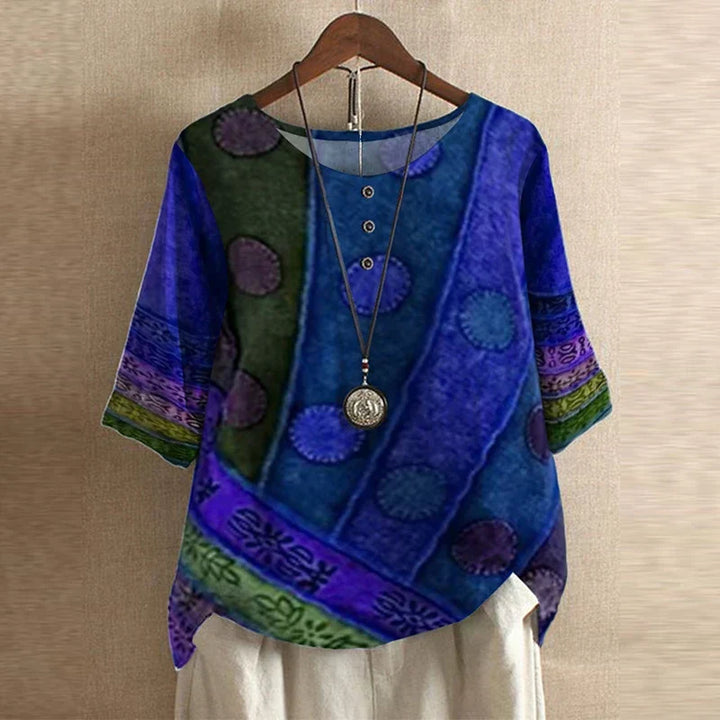 Kvinnebluse | Vintage Blomstertrykk