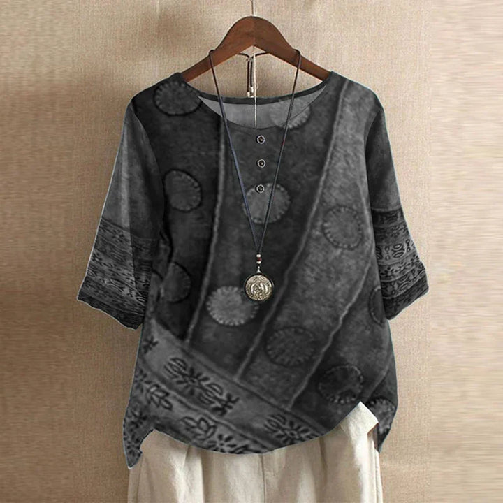 Kvinnebluse | Vintage Blomstertrykk