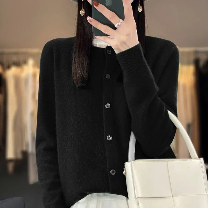 Dame Cardigan | Knapp Front Strikk