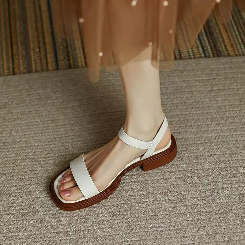 Sandaler For Kvinner | Flat Åpen Tå Stropp