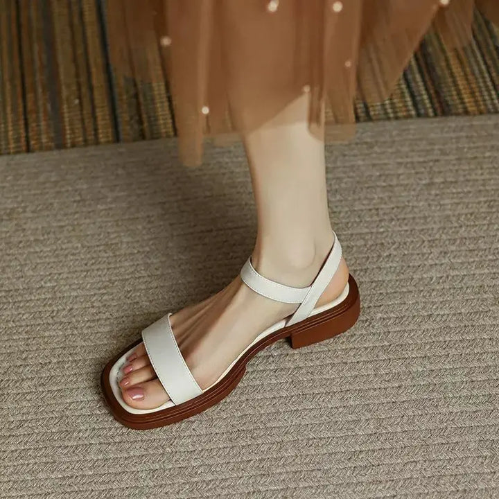Sandaler For Kvinner | Flat Åpen Tå Stropp