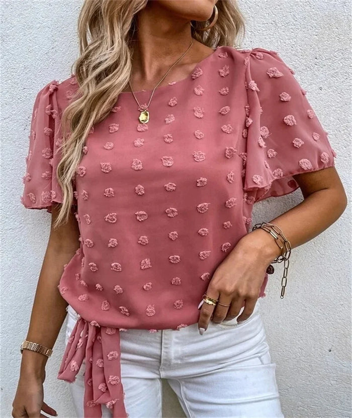 Damebluse | Flutter Kort Erme