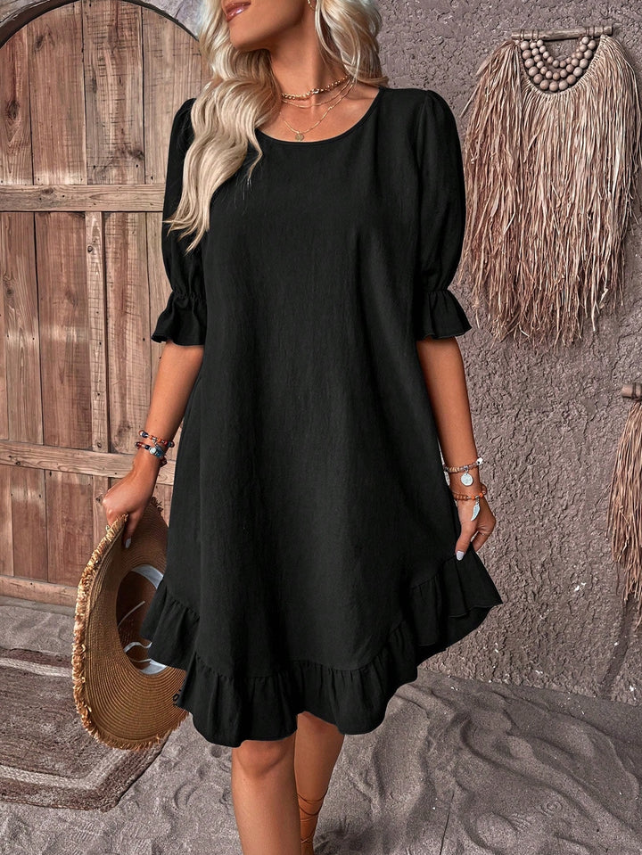 Dame Sommerkjole | Volangkant Mini