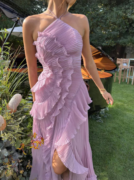 Kjole for kvinner | Halterneck Plisserte Maxi