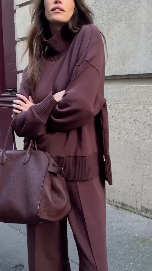 Kvinneantrekk Sett | Langermet Topp Vide Bukser