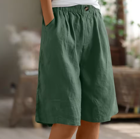 Dame Shorts | Elastisk Liv Loose Fit Lomme