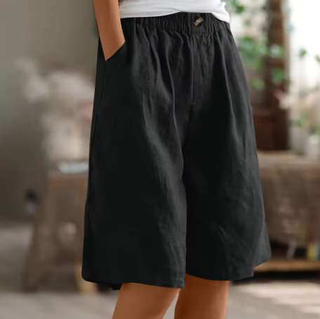 Dame Shorts | Elastisk Liv Loose Fit Lomme