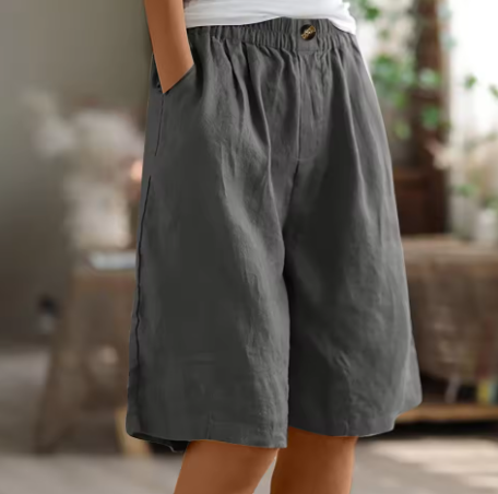 Dame Shorts | Elastisk Liv Loose Fit Lomme