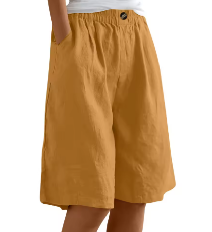 Dame Shorts | Elastisk Liv Loose Fit Lomme