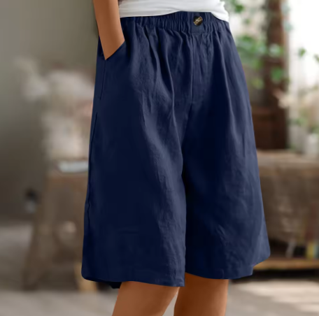 Dame Shorts | Elastisk Liv Loose Fit Lomme