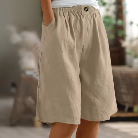 Dame Shorts | Elastisk Liv Loose Fit Lomme