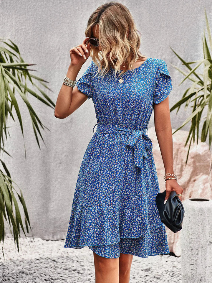 Kvinne Sommerkjole | Blomstrete Belte Midikjole