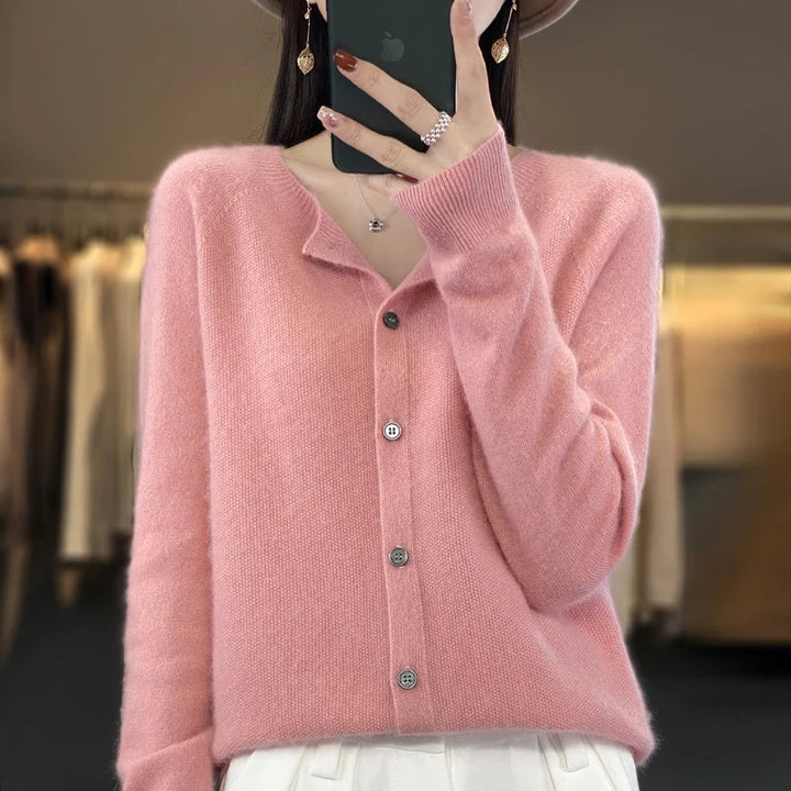 Dame Cardigan | Knapp Front Strikk