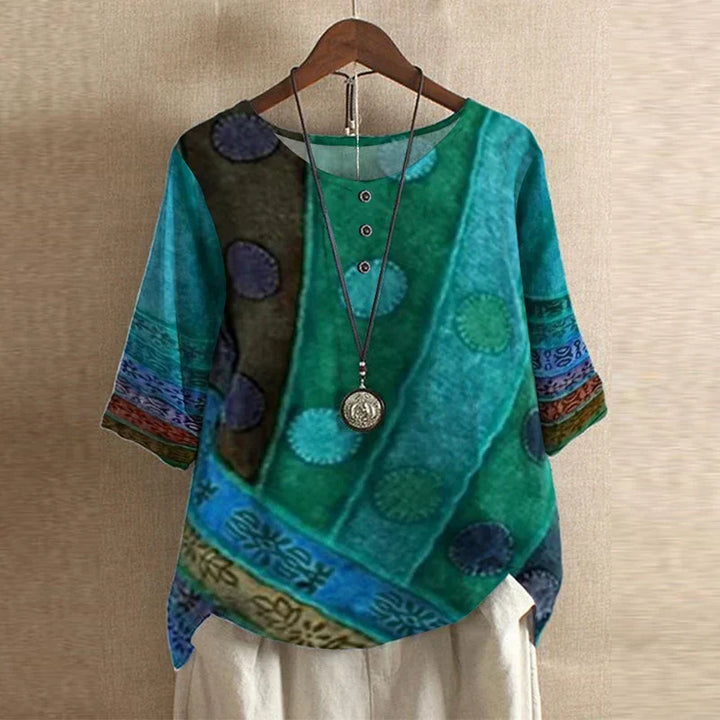 Kvinnebluse | Vintage Blomstertrykk