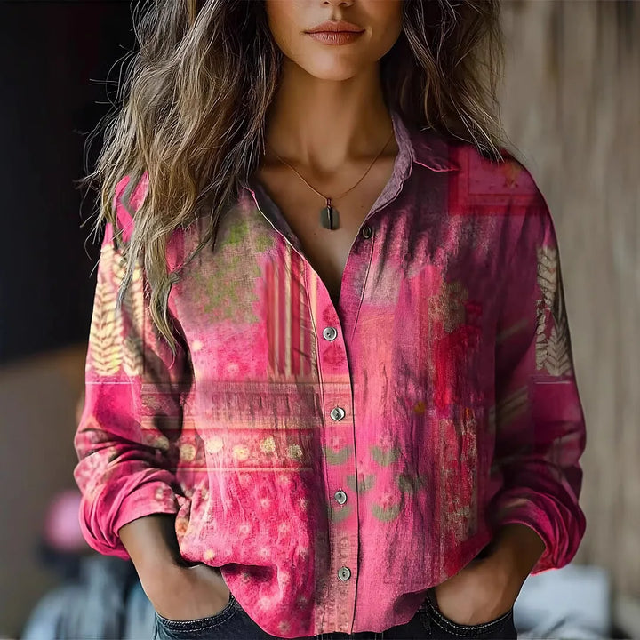 Damebluse | Langermet Blomstret