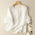 Damebluse | Brodert Frontdetalj