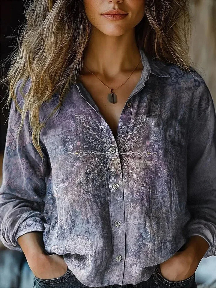 Damebluse | Langermet Blomstret