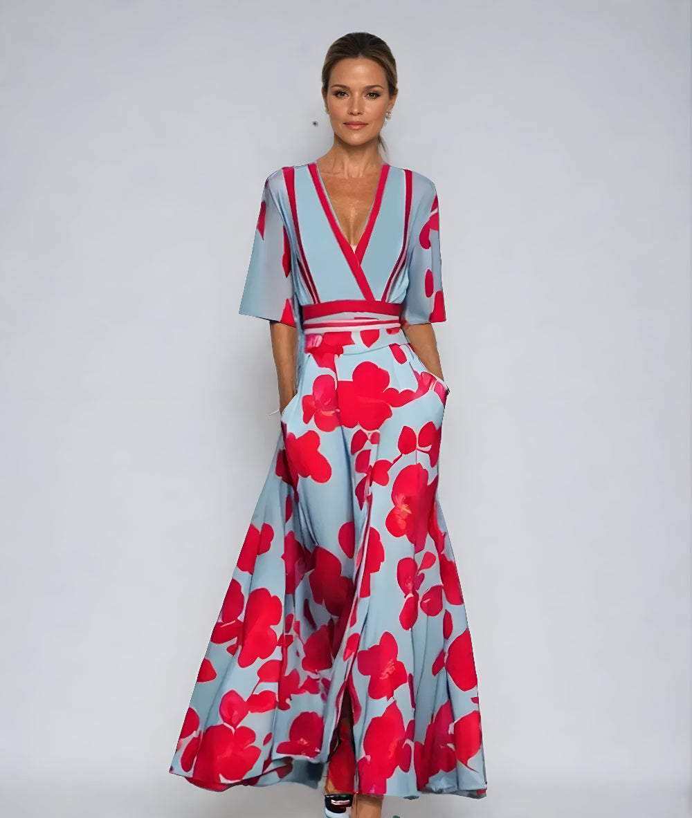 Kjole for kvinner | Blomstrete Wrap Maxi Lengde