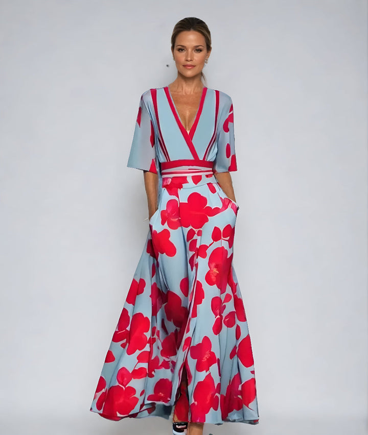 Kjole for kvinner | Blomstrete Wrap Maxi Lengde