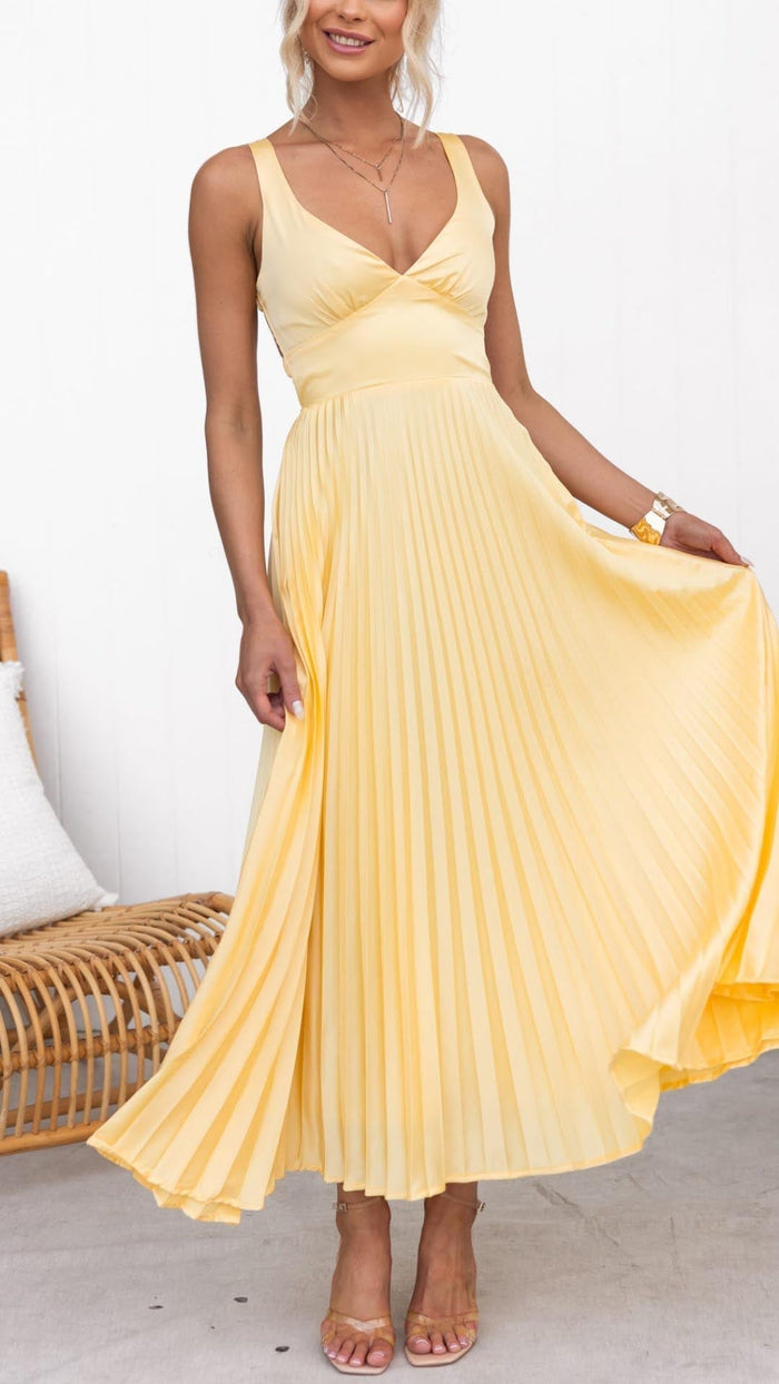 Kjole for kvinner | Plisserte V-hals Maxi