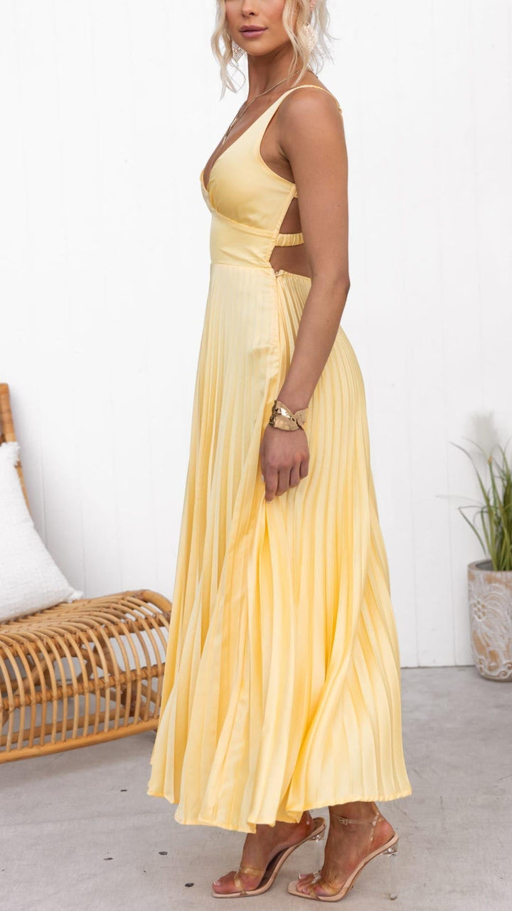 Kjole for kvinner | Plisserte V-hals Maxi