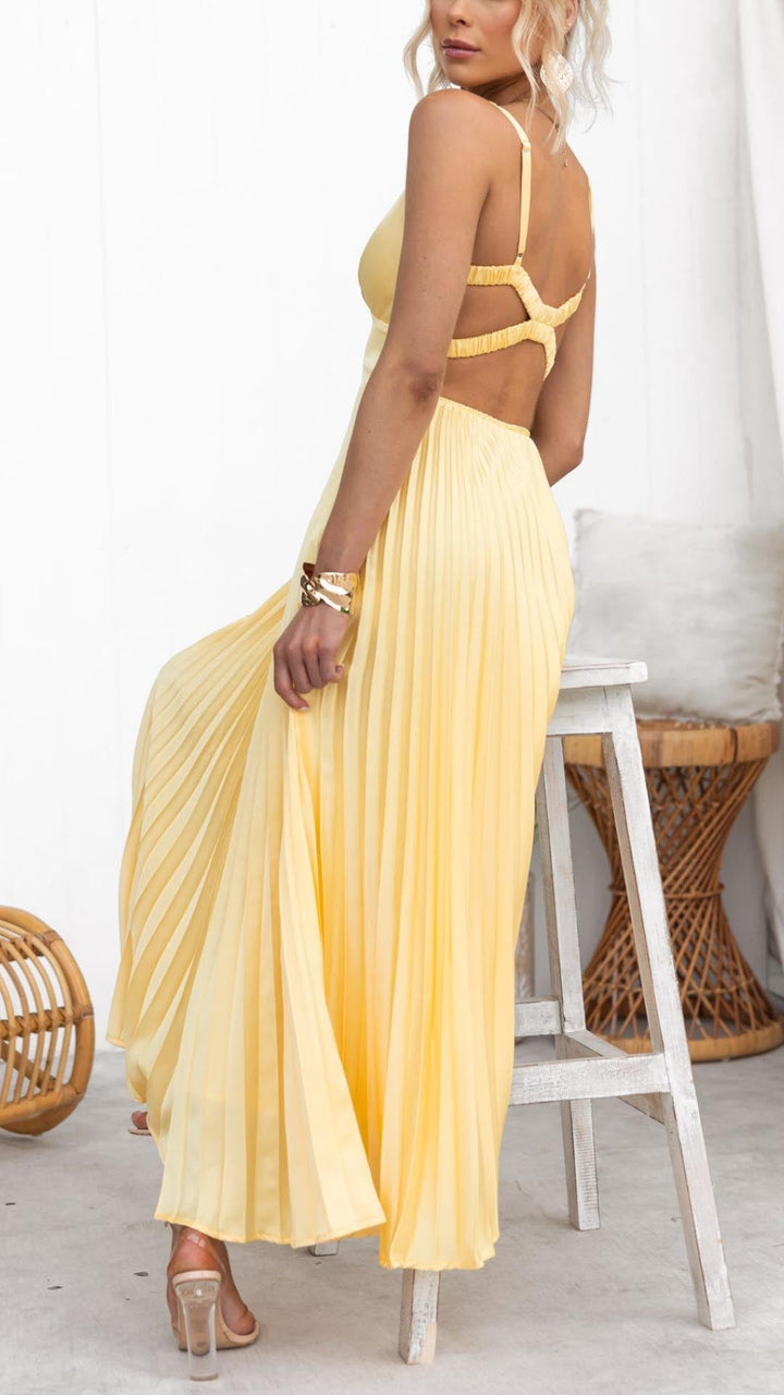 Kjole for kvinner | Plisserte V-hals Maxi