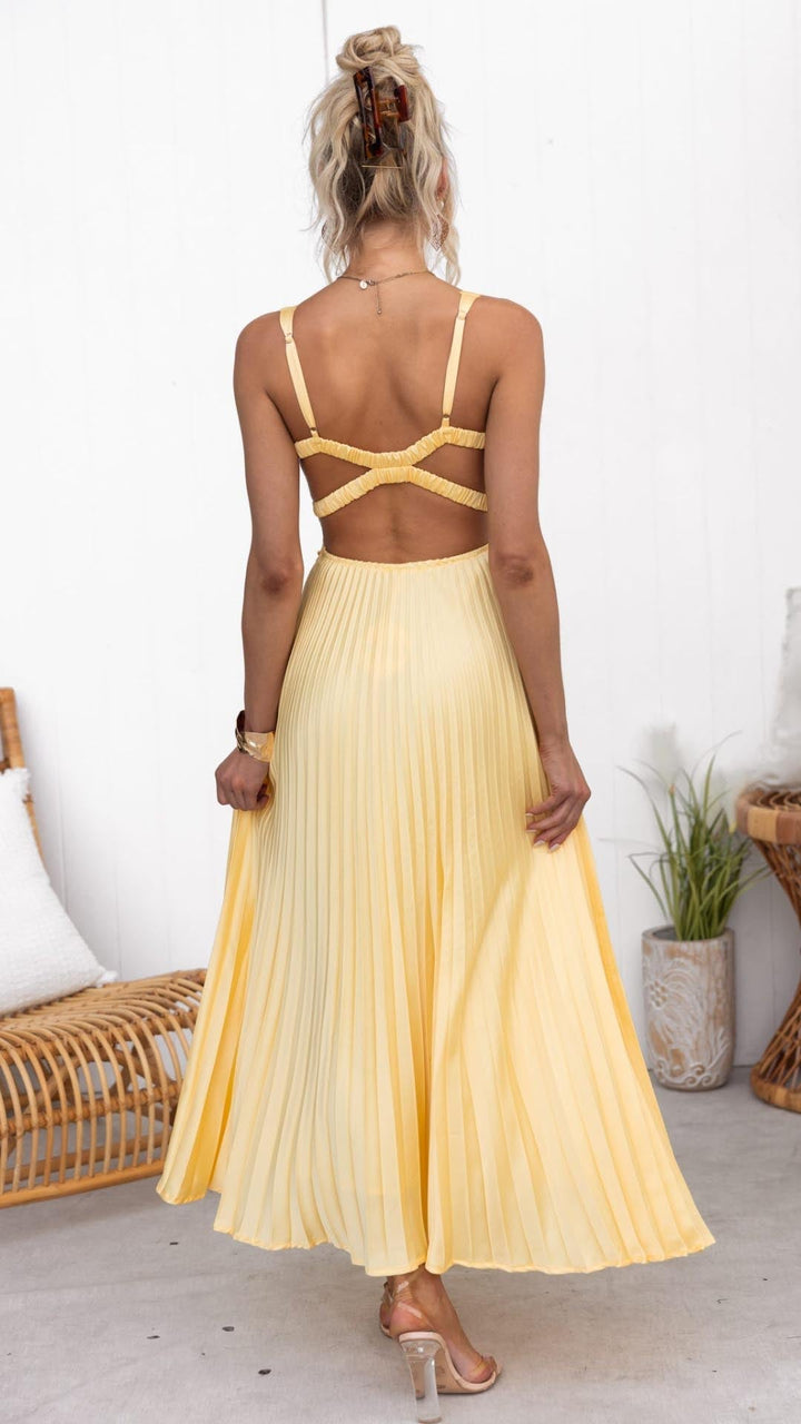 Kjole for kvinner | Plisserte V-hals Maxi